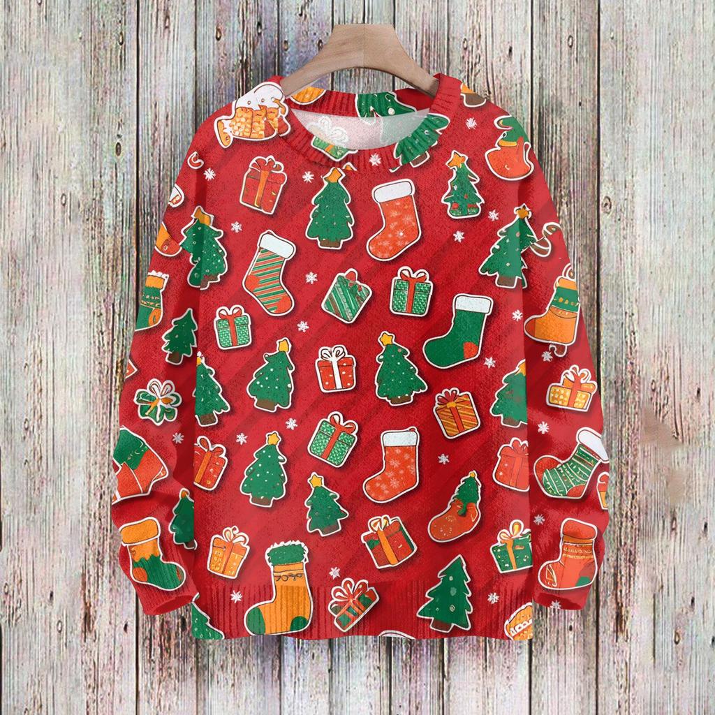 Christmas Sweatshirts For Women Knit Sweater Cute Shirt Fall Crewneck Pullover Tops