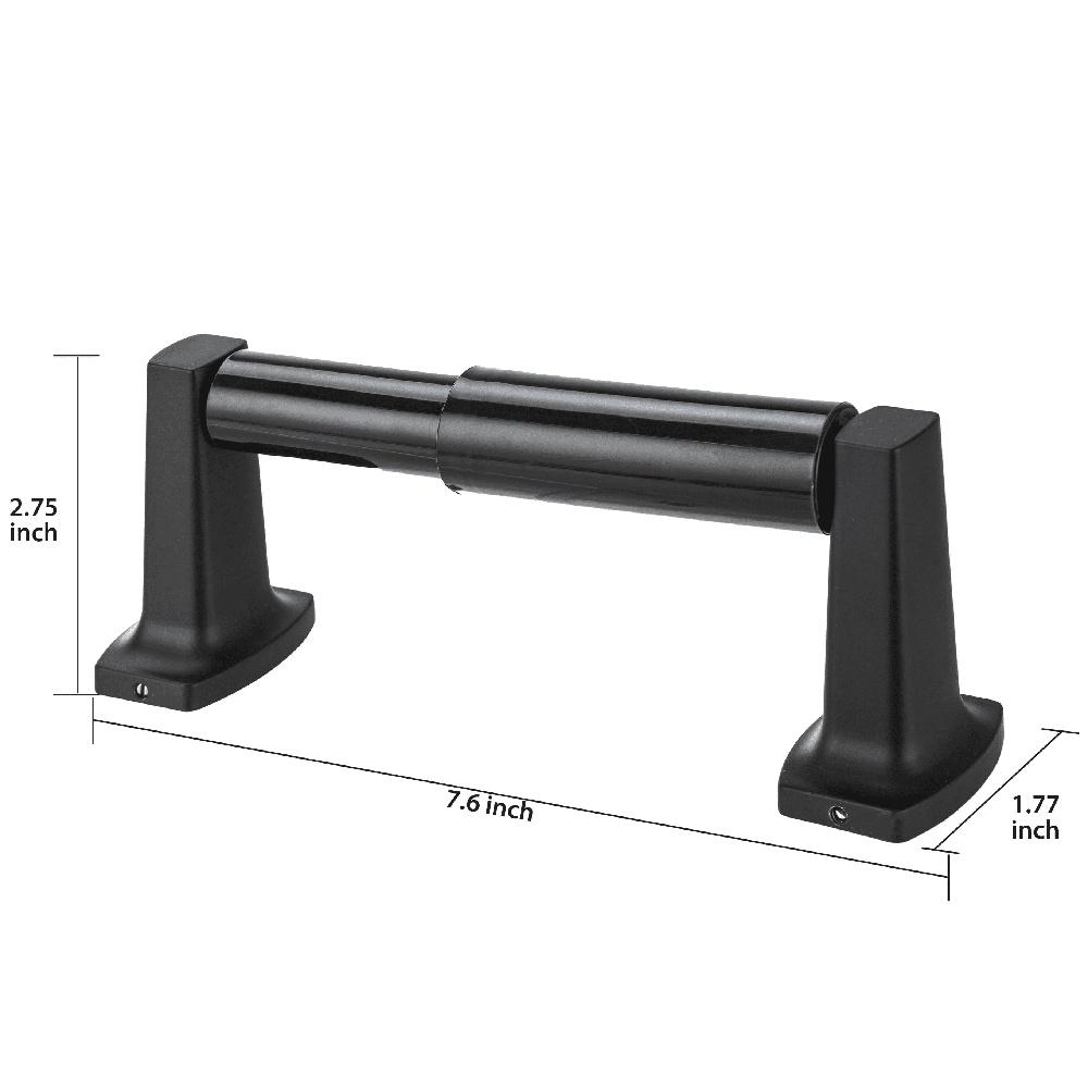 Wall Mounted Toilet Paper Holder Matte Black Ergonomic Design Corrosion Resistant Zinc Alloy Includes Mounting Hardware Ideal