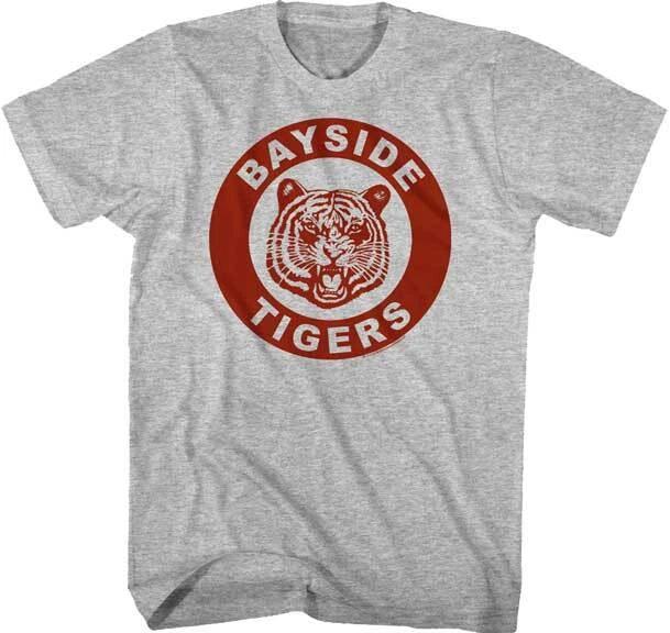 Saved By The Bell TV Show Bayside Tigers Solid School Logo Men's T Shirt
