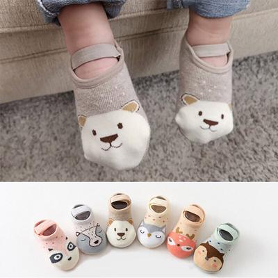 Nette Cartoon Neugeborenen Baby Socken Anti Slip Baby Mädchen Jungen Socken Mit Gummi Sohlen Kleinkind Säuglings Socken