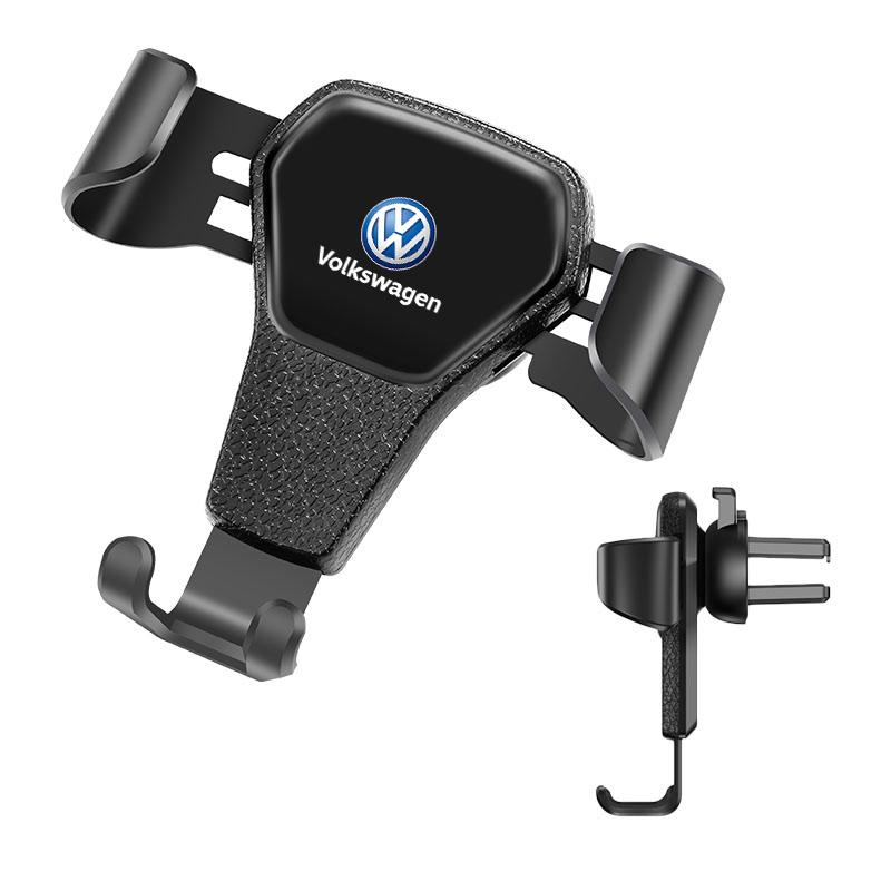 Valve Stems Caps Gravity Car Phone Holder Air Vent Clip Cell Phone Stand Support For Volkswagen VW RLine R Golf Amarok T5 ID3 Ti
