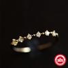 Stylish And Simple S925 Sterling Silver Gold-Plated Super Beautiful Broken Zirconium Diamond Ring For Women, Very Fine And Fresh