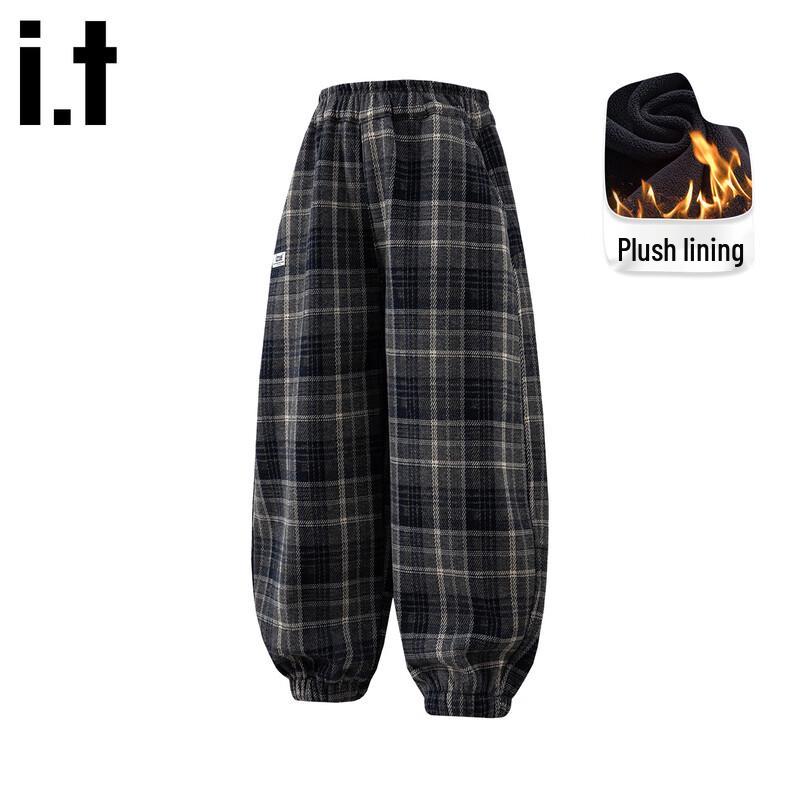 Izzue Kids  Fleece-Lined Plaid Casual Pants 120/53