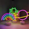 LED Planet Neon Light – Creative Rainbow-Shaped Table Lamp for Room Décor and Atmosphere