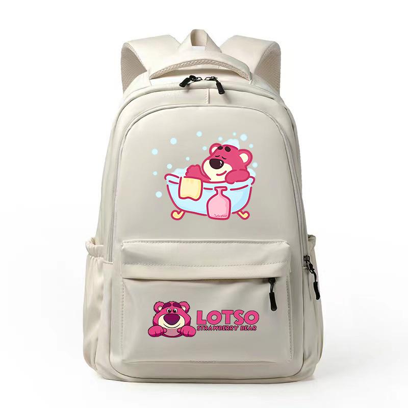 New LOSTO Strawberry Bear Printed Cartoon High-value Primary School Schoolbag Ultra-light Decompression Large Capacity