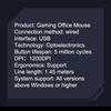 E-Sports USB Kabelmaus Bunte LED Gaming-Maus 5000 DPI Kabelgebundene Mäuse Optische Kabelgebundene Gamer-Maus für Desktop Laptop PC Computer