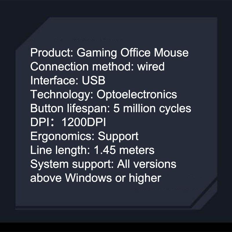 E-Sports USB Kabelmaus Bunte LED Gaming-Maus 5000 DPI Kabelgebundene Mäuse Optische Kabelgebundene Gamer-Maus für Desktop Laptop PC Computer