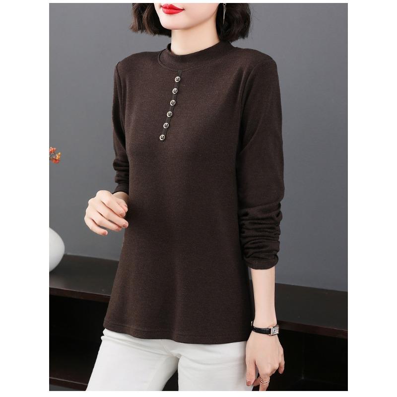 Women S Long Sleeve Pullover Thermal T Shirt For Middle Aged Ladies Autumn