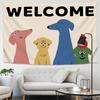 Handdrawn Camping  Picnic Hanging Cloth LargeSize Tapestry for Bars Coffee Shops  Homestays Cartoon Decorative Backdrop