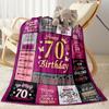 1pc Happy 70th Birthday Celebration blanket Soft and Warm for Sofa Office Camping Travel Livingroom Great Gift for Friends and Family Comfortable