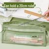 Clear Mesh Double-Layer Pencil Case - Large Capacity 3D Stationery Bag for Kids & Students