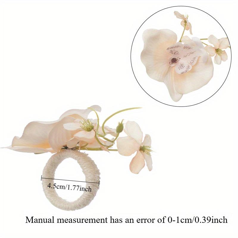 3pcs European minimalist style dancing orchid fake flower napkin ring hotel table simulation flower napkin clasp drool cloth