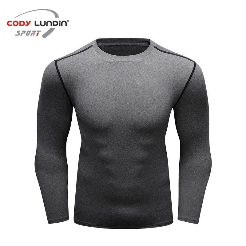 

Men Sports Bodysuit Men s Long Sleeves Quick-Drying Wicking Sports Stretch Workout Clothes Compression T-shirt Sports Clothing Gray L