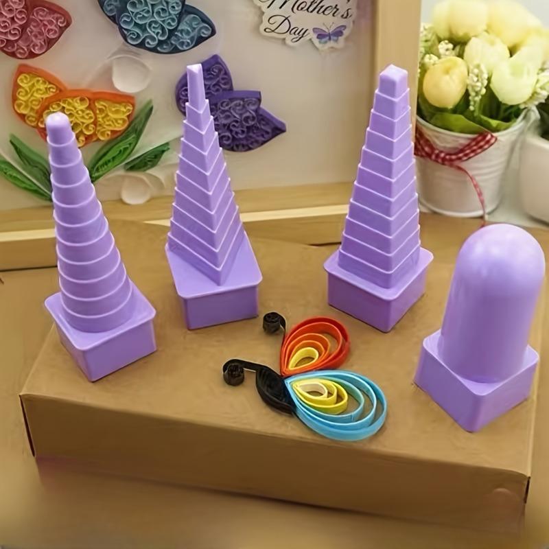 

Набор инструментов для накрутки проволоки из 4 предметов, 3 разных формы: квадратная, круглая и треугольная, плюс сменные ручки, инструменты для формовки и придания формы металлическим украшениям 4pcs/set фиолетовый