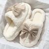 Bow cotton slippers autumn and winter new thick-bottomed indoor home non-slip warm plush slippers