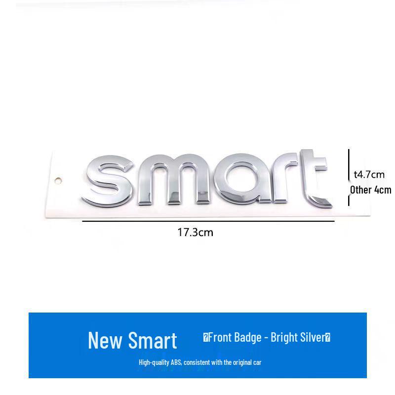 Compatible with Mercedes Smart Front & Rear Emblems, 'Smart Little Elf' Letter Stickers, Modified Car Tail Number Decals
