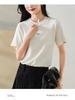 Letter printed round neck short sleeved T-shirt for women