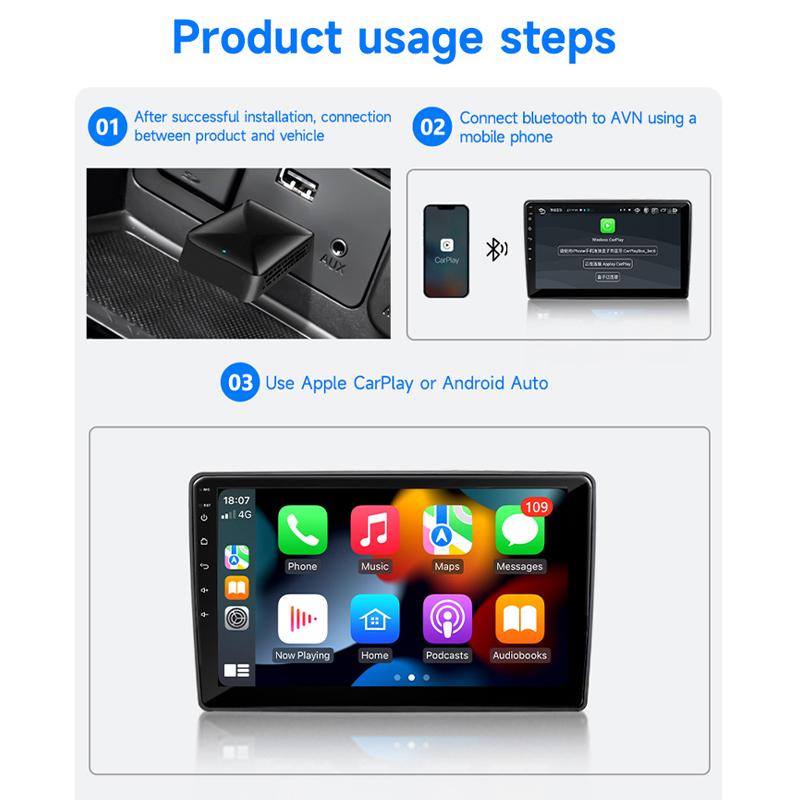 Carplay Wireless Adapter Android Auto 2in 1 Smart Dongle 2025 5G WIFI For iphone Android Phone For BMW X1 X3 X4 X5 X6