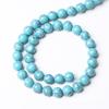 Sky Blue Turquoises Stone Natural Round Beads 15"Strand Smooth Loose Spacer Beads 4/6/8/10/12mm for Jewelry Making DIY Bracelets Accessories