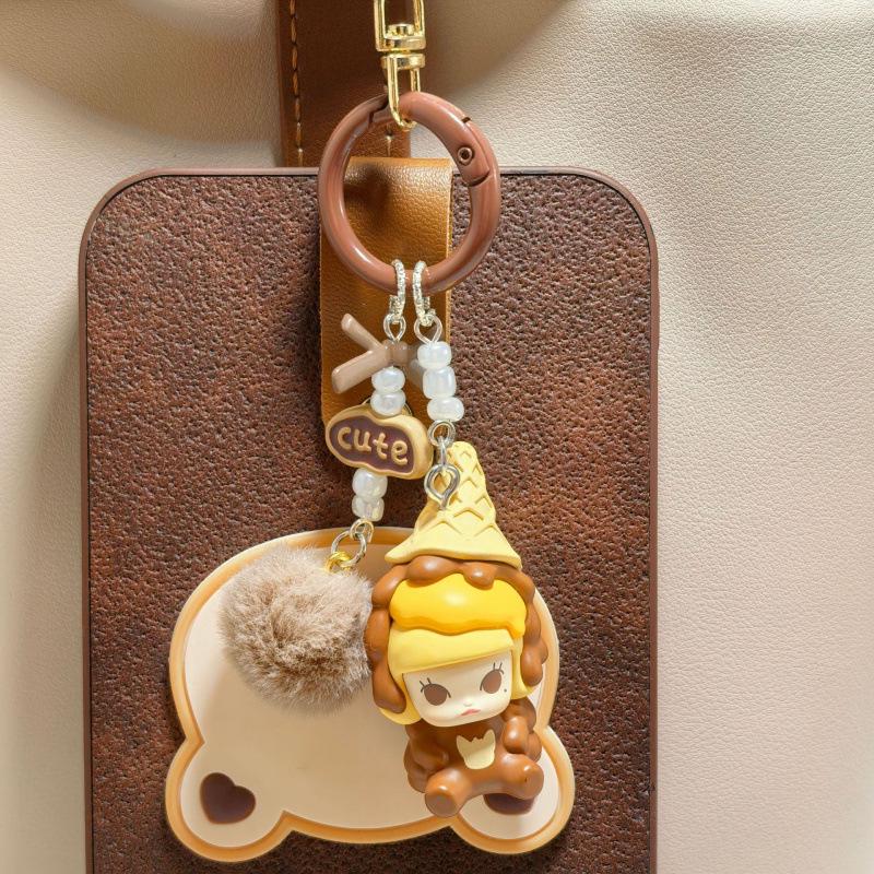Genuine Pop Mart Hug Series Ice Cream Phone Chain & Keychain Bag Charm Women's Grain Pendant