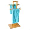 Relaxdays Freestanding Bamboo Towel Rack, H X W X D : NS. 85 X 37 X 25 Cm, for the Bathroom, Nature