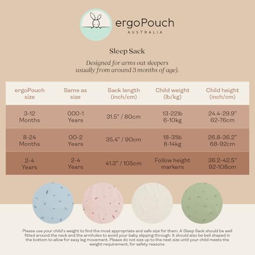 ergoPouch Jersey Sleeping Bag [Authentic] Sleeper 0.2TOG 8-24M Daisy