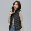 Women's Wool Puffer Vest with Stand Collar for Winter Cold Weather