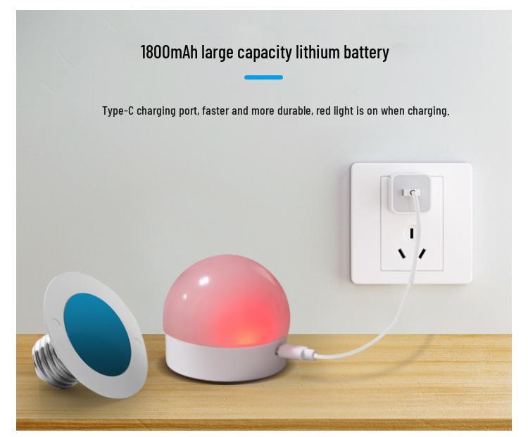 Wireless RGB LED Light Bulb with Magnet and Type-C Charging for Home, Camping, and Outdoor Use