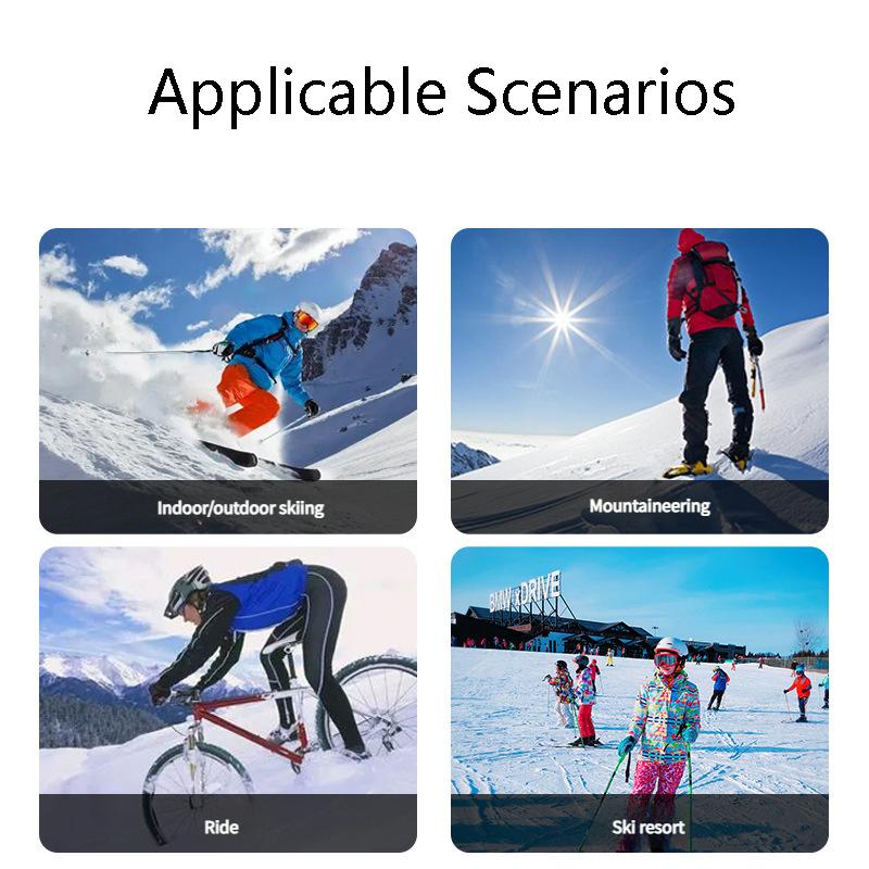 Sferyczne gogle narciarskie przeciwmgielne z kompatybilnością OTG, dwuwarstwowe wiatroodporne okulary śnieżne dla mężczyzn i kobiet - Ochrona UV400