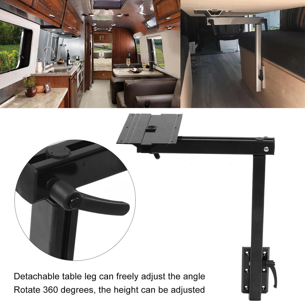 360° Rotation Smooth Appearance with Bracket for Motorhome RV Table Leg Base Mount Rust Proof Table Leg Bracket Strong Strength