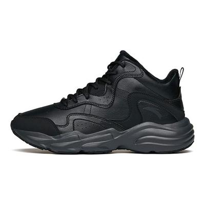Lifestyle Series Synthetic Leather Shock Absorbing Non-Slip Wear-Resistant Mid-Top Sports Casual Shoes Men Sneakers Black 112148984-2