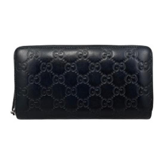 

Used GUCCI Zip Around Long Wallet 307987 | Shima Leather Black Silver Hardware | Silver Hardware | Luxury Designer Wallet | чорний