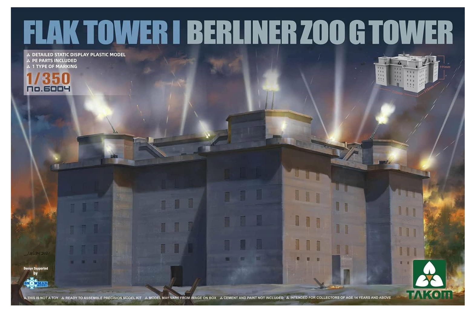 

Takom 1/350 Немецкая армия Зенитная башня 1 Башня Берлинского зоопарка G-башня Пластиковый набор TKO6004
