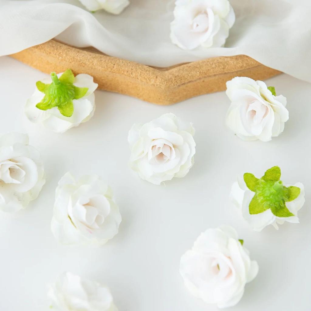 40/80pcs Artificial Flower Silk Rose Tea Bud Outdoor YardGarden arch Wreath Wedding Festival Home Decorat Festival Diy Gift Box