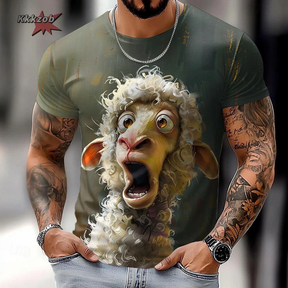 

Летний Лев Животное Мультяшный Принт Узор Уличный Короткий Рукав Размер Свободный Оверсайз Мужской 5XL