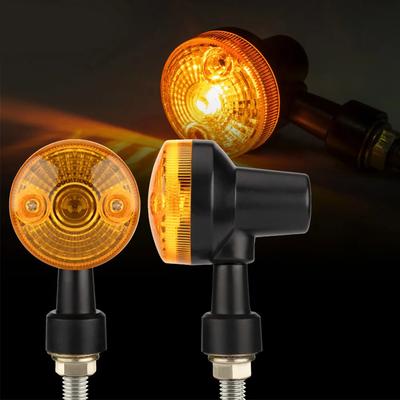 2PCS Universal Motorcycle Turn Signal Lights Indicator Lamp Amber Flashers Light for Kawasaki Suzuki Harley Honda Cafe Racer