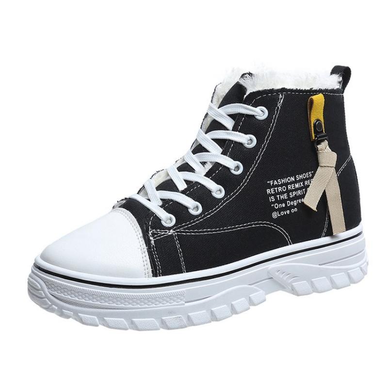 модные парусиновые зимние кроссовки женские повседневные туфли кроссовки на платформе — фото 6