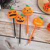 Writing Pens Halloween Pumpkin Gel Ink Pen, 0.7mm Rollerball Pen with Plush Pumpkin, Signing Novelty Black for Party Favors, Gift Supplies Push