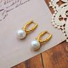 Literary And Retro Color-Preserving U-Shaped Pearl Earrings, Ear Buckles, Fashionable Temperament, Design Sense, Light Luxury Earrings For Girls