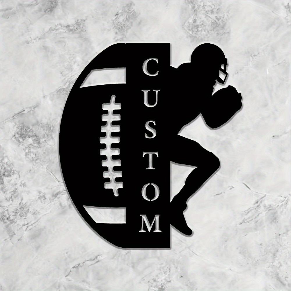 Vintage Metal Wall Sign Football Player Personalized Sports Decor Gift