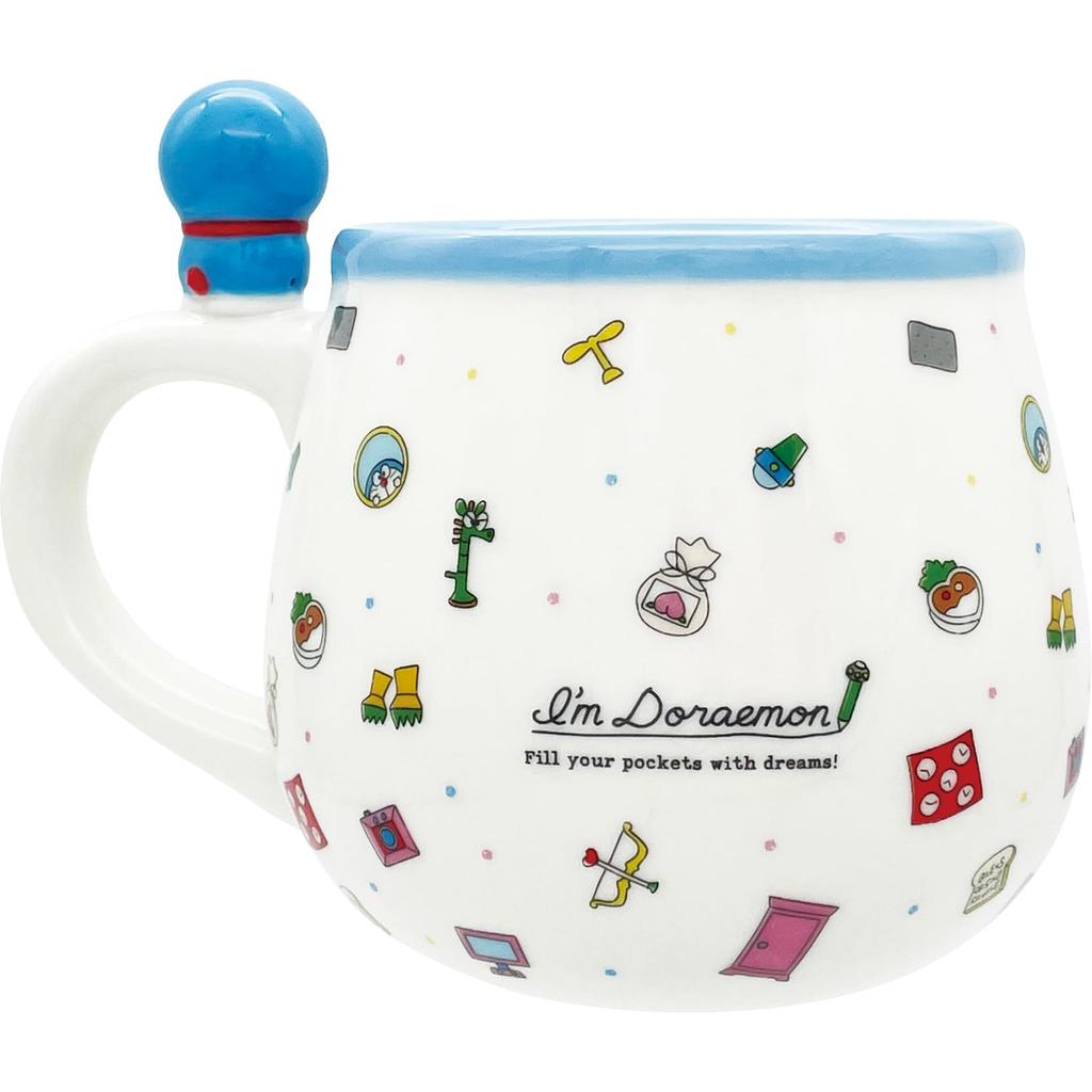 sun art Mug with Secret Doraemon 12 X 9 X 8 300 SAN4785 "Doraemon" Figure, Gadget, Goods, White, Approx. Cm, Ml,