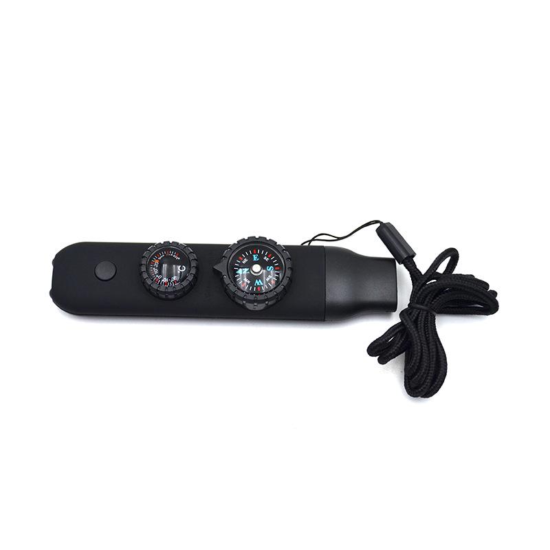 

Outdoor Multi-Tool: 7-in-1 LED Whistle Compass for Camping & Survival чорний