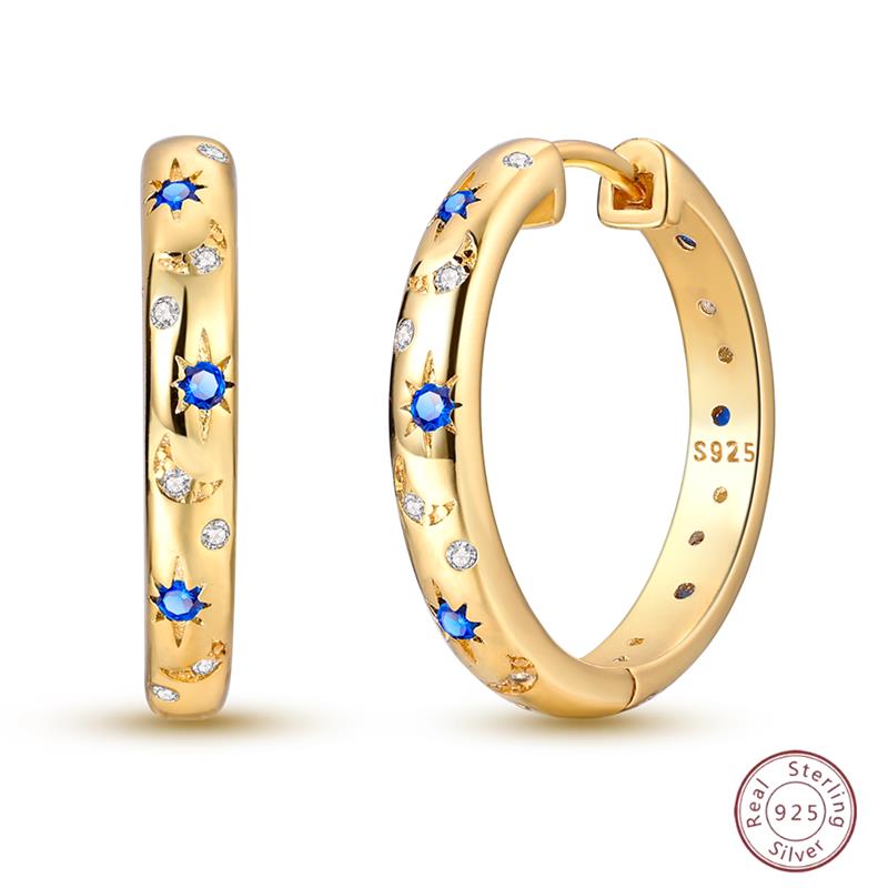 925 Ayar Burgu Halka Küpeler Minimalist Altın Yuvarlak Moda Zirkon Tokalı Düğün Takısı Kadınlar İçin Hediye