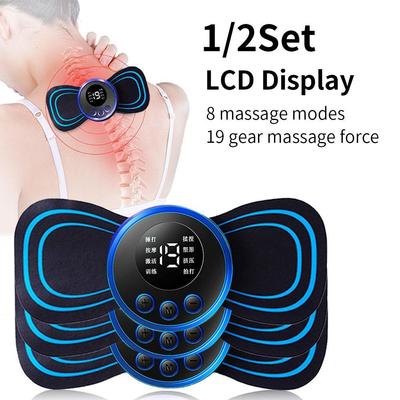 1Set  LCD Display EMS Neck Stretcher Electric Massager 8 Mode Cervical Massage Patch Pulse Muscle Stimulator Portable Relief Pain ZPG