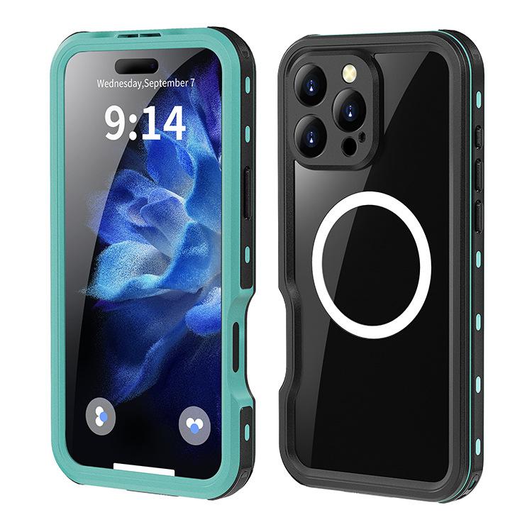 Ip68 Waterproof Phone Cases For Iphone Air 17 16 15 14 Pro Max Plus Swim Underwater Diving Magnetic Full Body Protective Cover