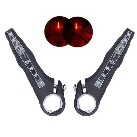 

2 шт. Поворотники на руль Безопасные Антикоррозийные Алюминиевый сплав Руль с сигналом и светодиодными поворотниками для горного велосипеда красный
