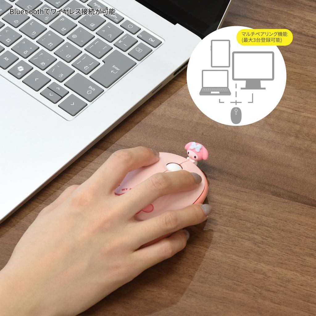 Gourmandies Sanrio Characters Bluetooth Mouse My Melody SANG-558MM
