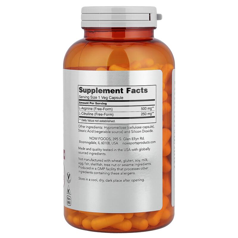 Sports, Arginine & Citrulline, 240 Veg Capsules