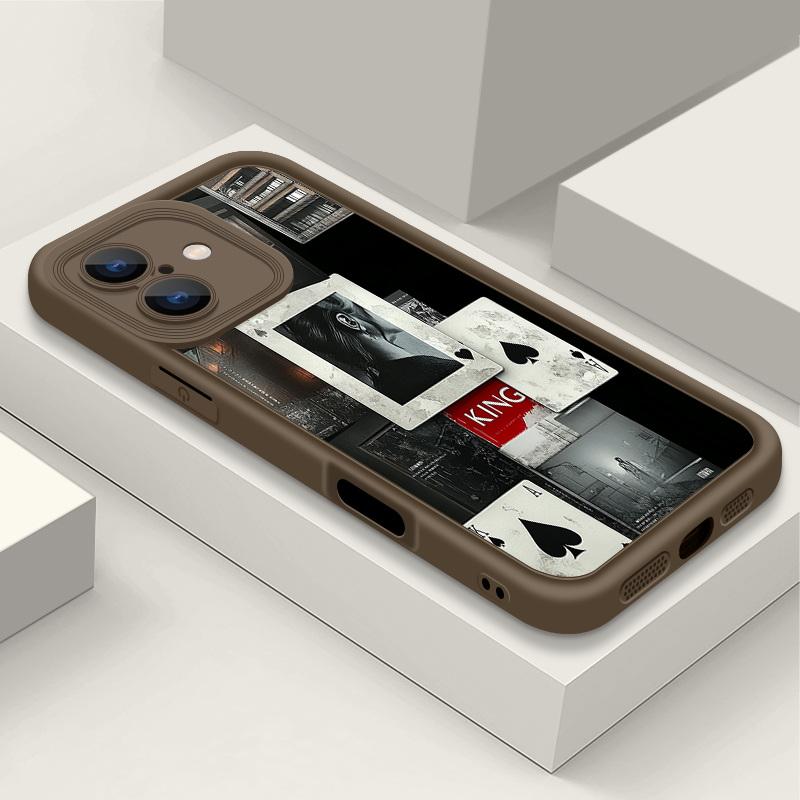 Мягкий силиконовый чехол с рисунком туза пик для iPhone 16 Pro Max 15 Plus 14 13 Pro 12 — фото 16