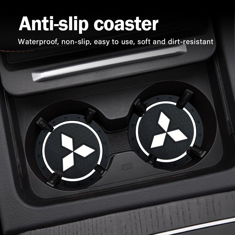 Auto Anti-Rutsch-Untersetzer Anti-Lärm Wasserbecher-Pad Polster Auto Zubehör Für Mitsubishi Outlander Lancer 10 9 ASX RALLIART Eclipse L200 Pajero